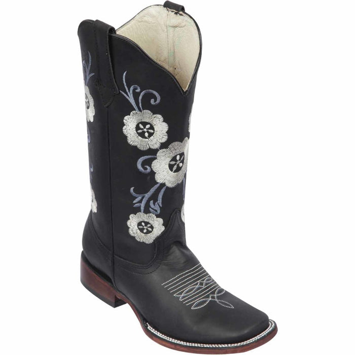 Botas de Cuero con Flores en Horma Rodeo