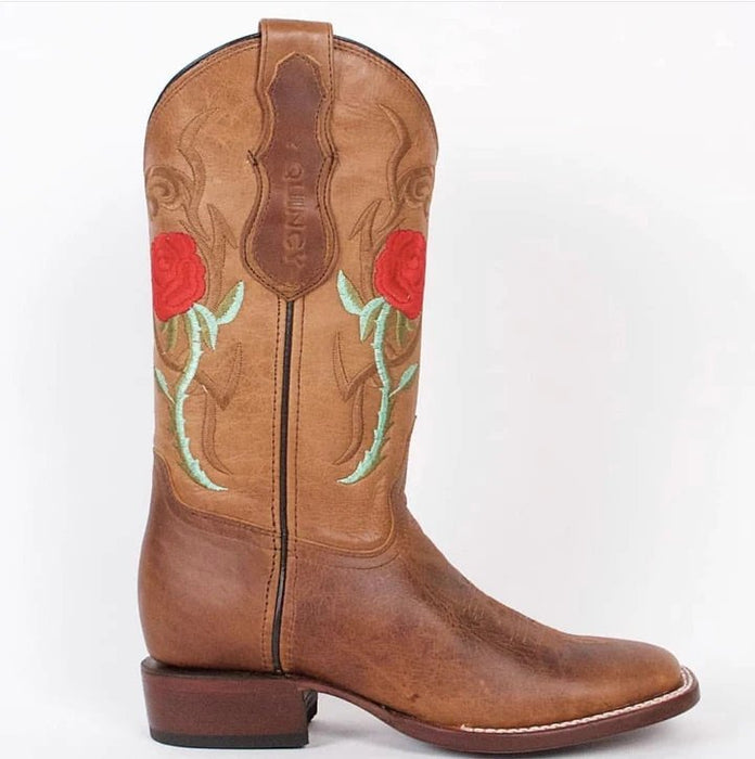 Botas Altas de Cuero con Flores en Horma Rodeo