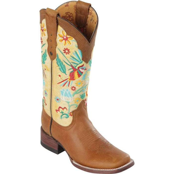 Botas Altas de Cuero con Flores Mujer Rodeo