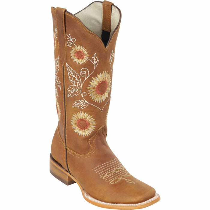 Botas de Cuero con Girasoles Rodeo para Mujer