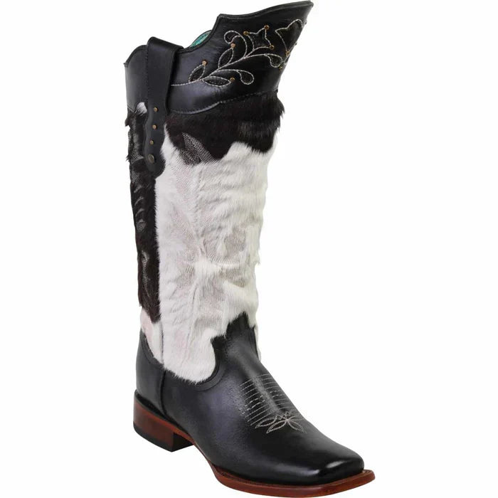 Botas Altas de Cuero con Pelo de Vaca Rodeo para Mujer