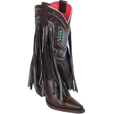 Botas Altas de Cuero Crazy Punta Recortada Mujer