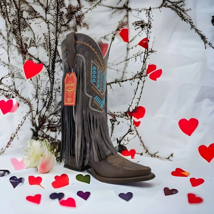 Botas Altas de Cuero Crazy Punta Recortada Mujer