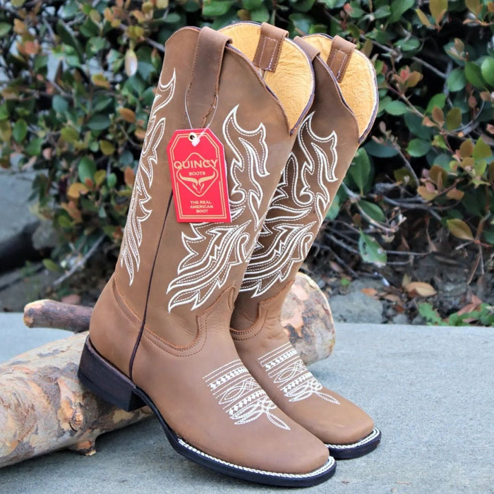 Botas Altas de Cuero Grasso Rodeo Mujer Tan