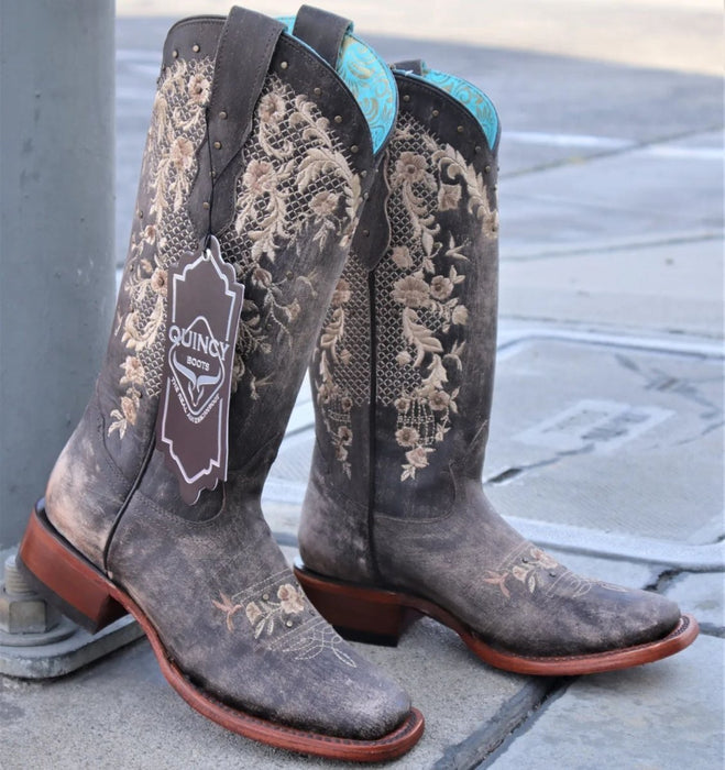 Botas de Cuero Lijado Rodeo Mujer Choco