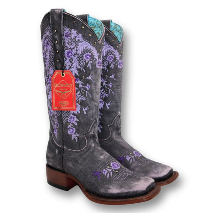 Botas de Cuero Lijado Rodeo Morado