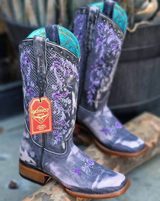 Botas de Cuero Lijado Rodeo Morado