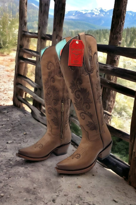 Botas Altas de Cuero Original para Mujer Miel