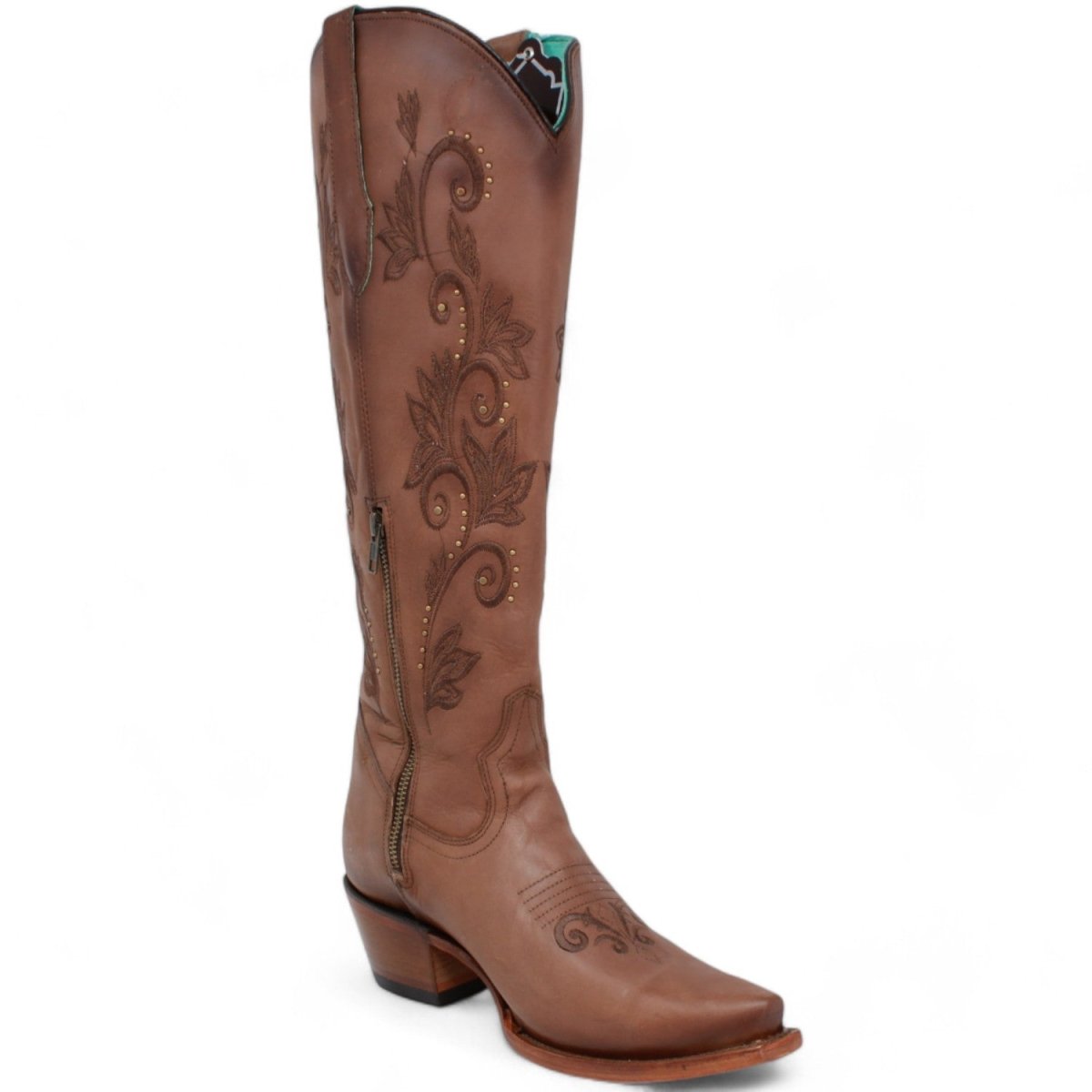 Botas Altas de Cuero Original para Mujer Color Miel Q34T8351