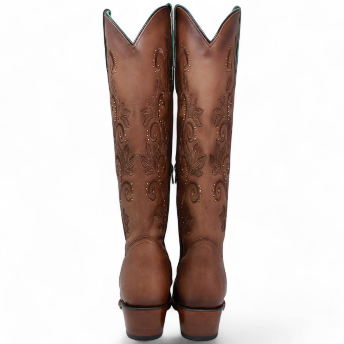 Botas Altas de Cuero Original para Mujer Color Miel Q34T8351