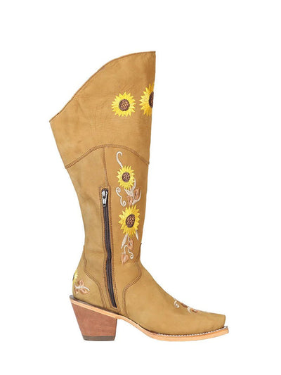 Botas Altas de Cuero Rosa para Mujer