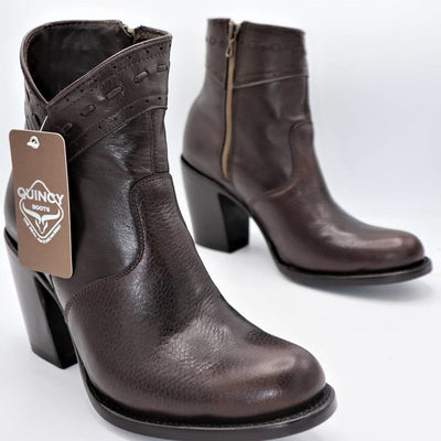 Botas Cortas de Piel de Borrego Horma Oval Café