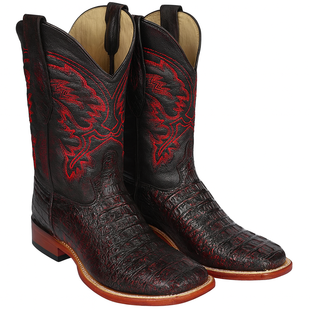 Botas Cuadrada de Cocodrilo Caiman Lomo