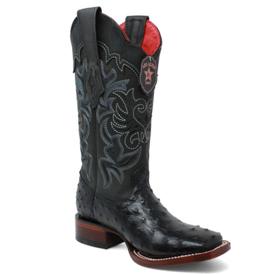 Botas de Avestruz Punta Cuadrada Dama LAB-3220305