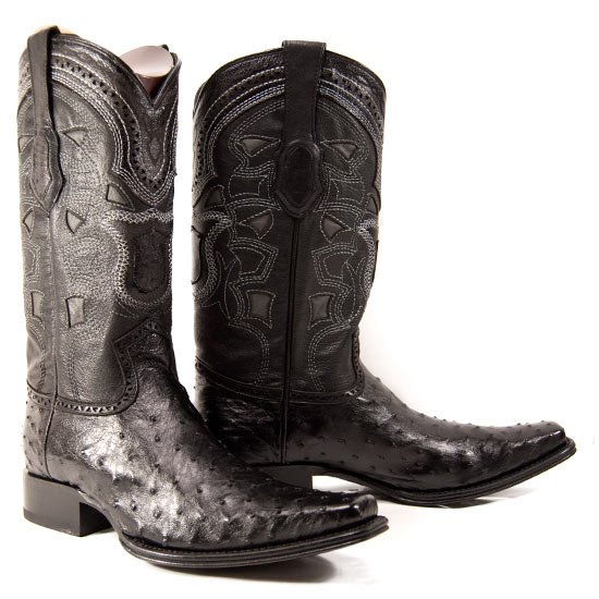 Botas Avestruz Negra Horma Europea LAB-760305