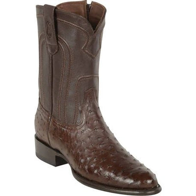 Botas de Avestruz Original Horma Roper con Zipper Color Black Cherry