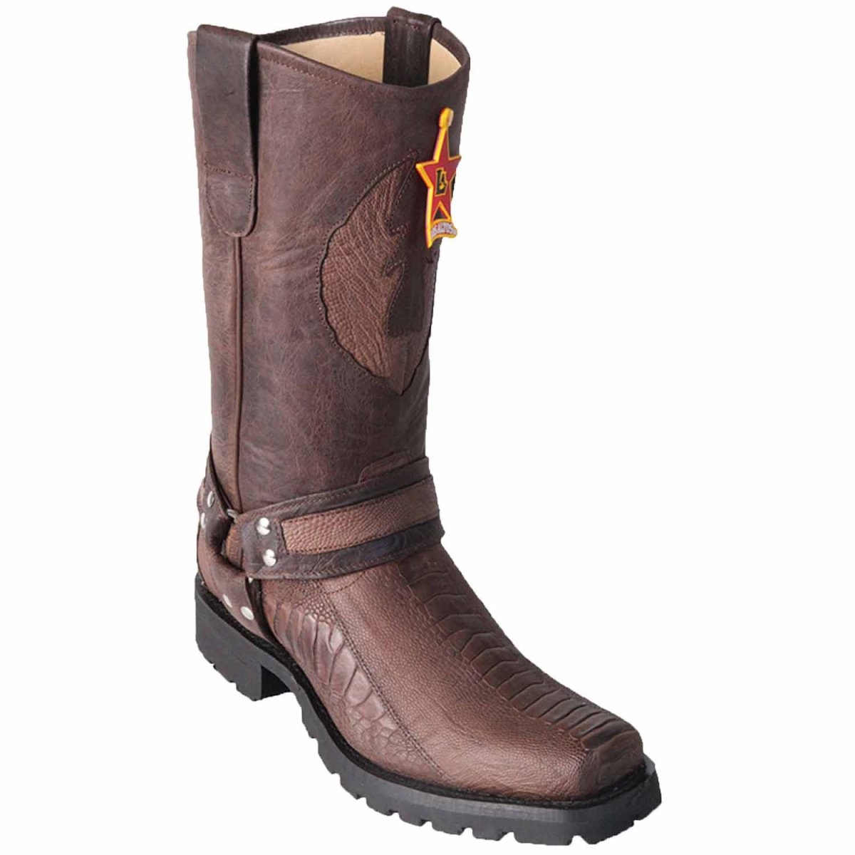 Botas de Avestruz Pata Horma Biker Motociclista Grasso - Los Altos Boots