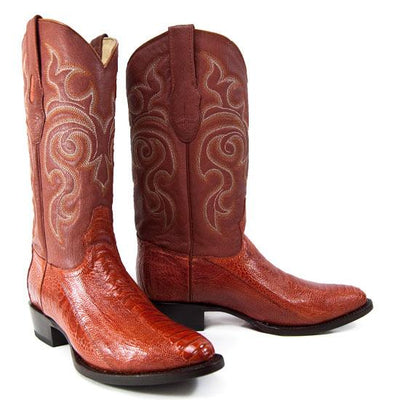 Botas de Avestruz Original Horma Roper Color Miel LAB