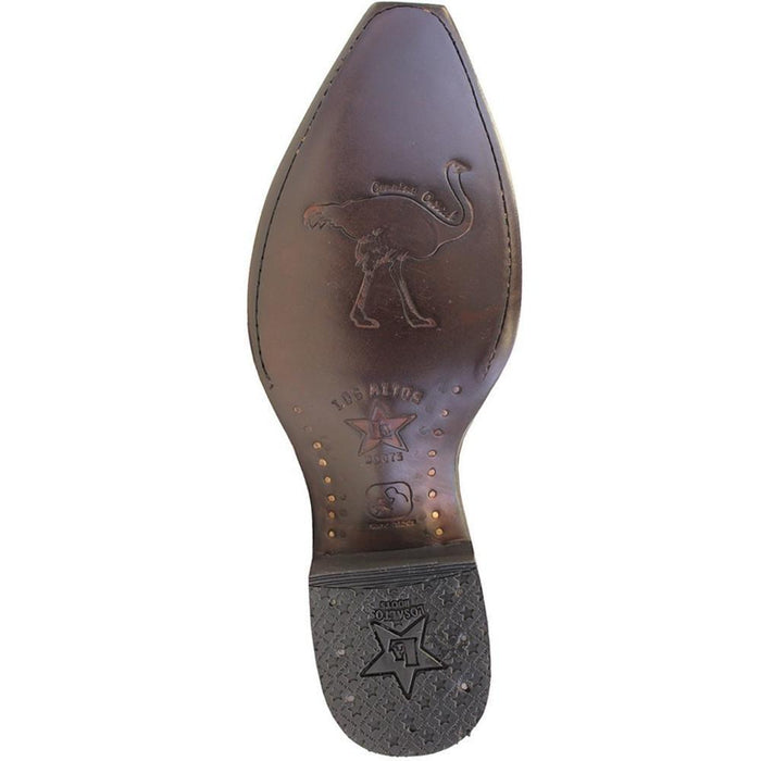 Botas de Avestruz Punta Recortada para Hombre