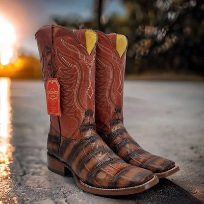 Botas de Cocodrilo Grabado Horma Rodeo Cuadrada Quincy Boots
