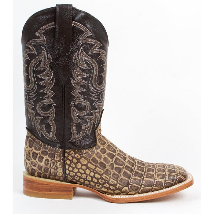 Botas de Cocodrilo Grabado Rodeo Cuadrada