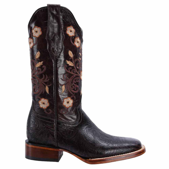 Botas de Cuero Cincelado Rodeo Mujer Cafe JB-16-09CAF
