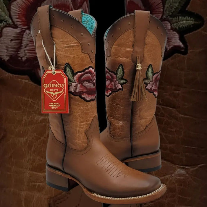 Cuero Floral Rodeo Botas Mujer Quincy Boots