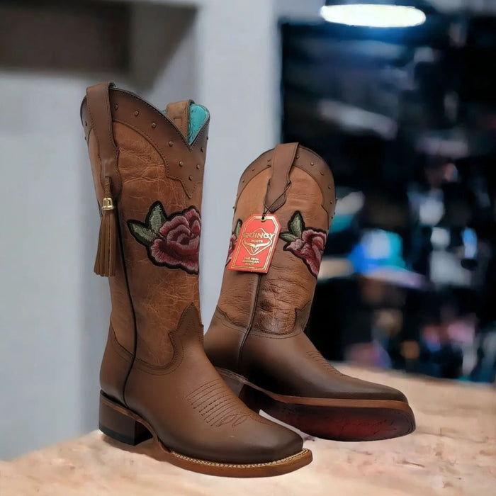 Cuero Floral Rodeo Botas Mujer Quincy Boots