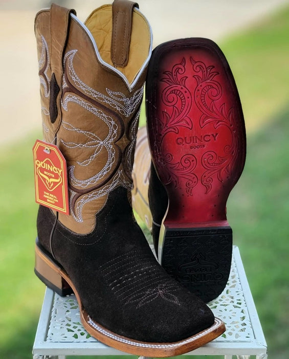 Botas de Gamuza Original Rodeo Cuadrada Café