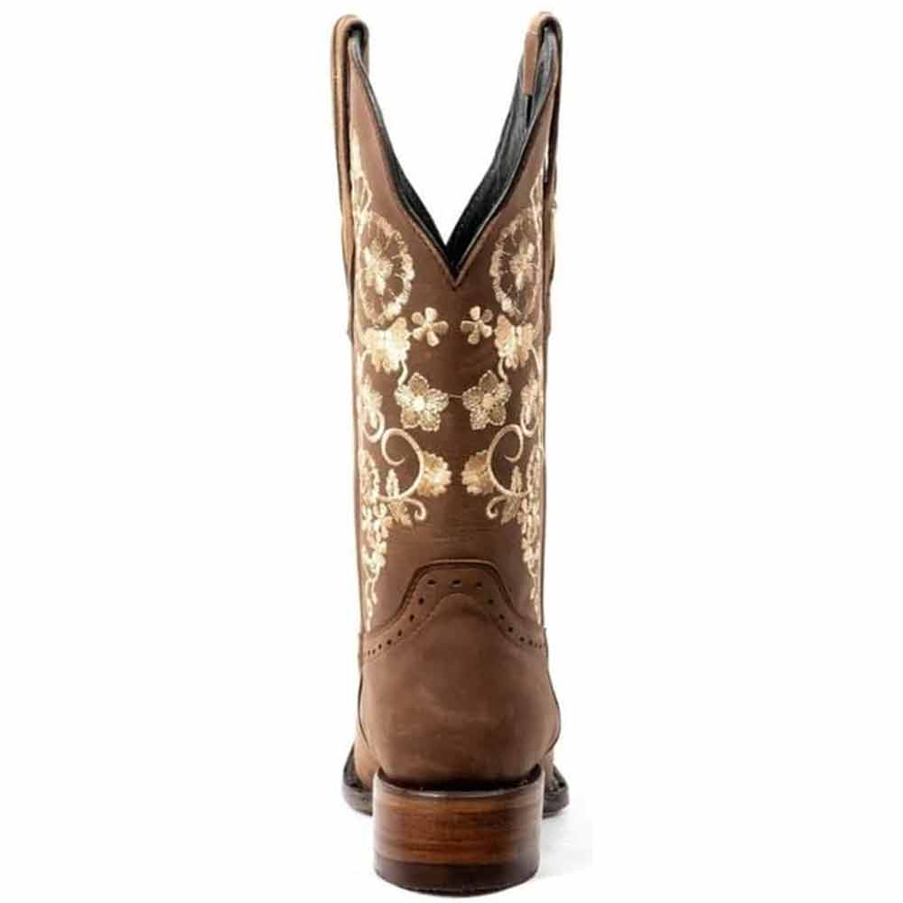 Botas Rodeo Café con Girasoles para Mujer