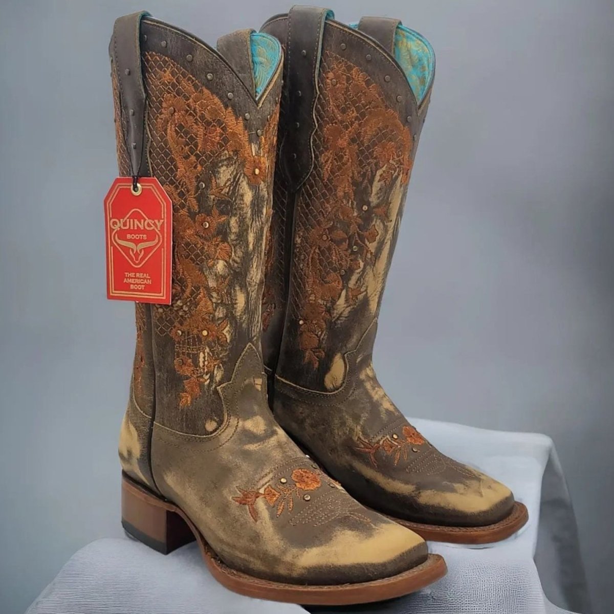 Botas Rodeo de Cuero Lijado para Mujer Quincy