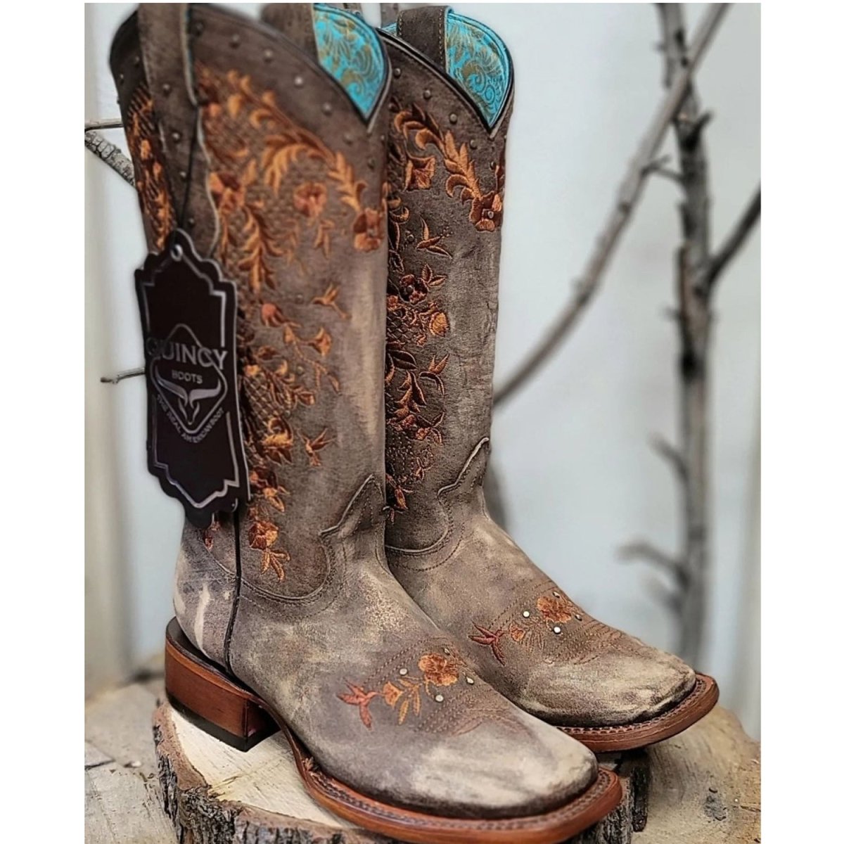 Botas Rodeo de Cuero Lijado para Mujer Quincy