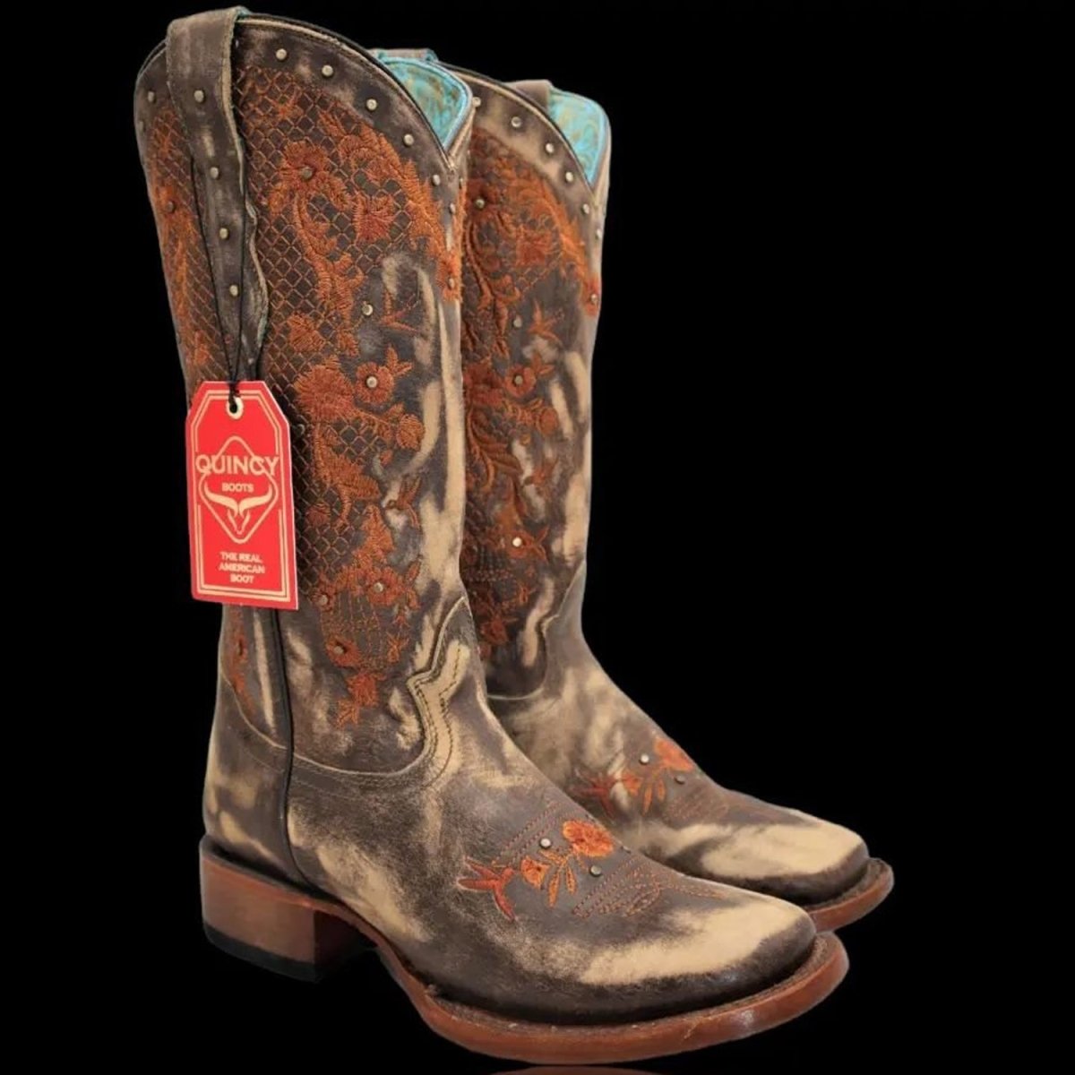 Botas Rodeo de Cuero Lijado para Mujer Quincy