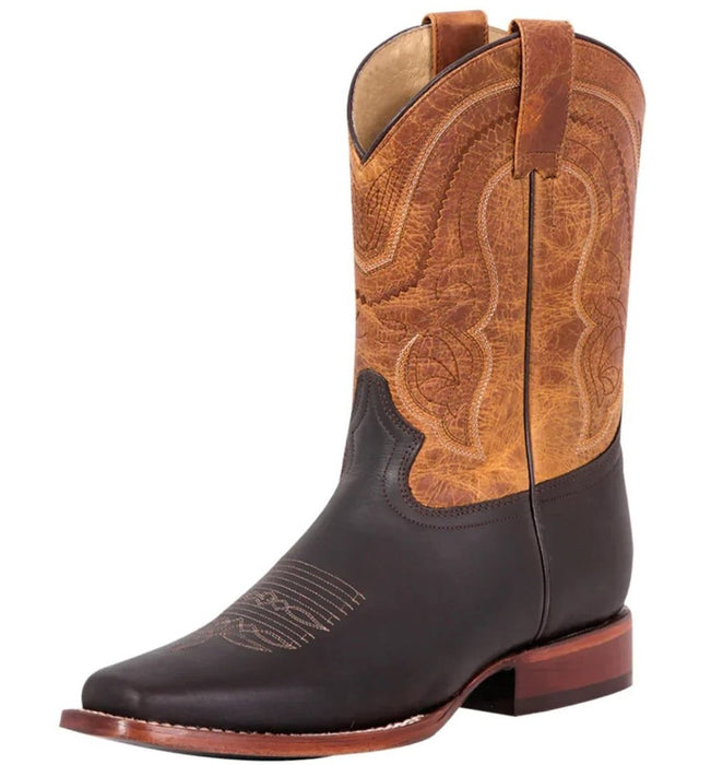 Botines Charros Quincy Gamuza Punta Cuadrada