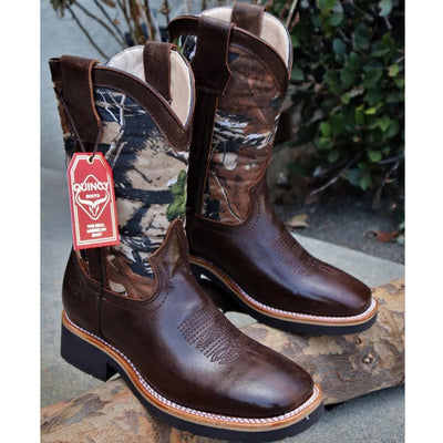 Botas de Cuero Rodeo Cuadrada Café Quincy Boots
