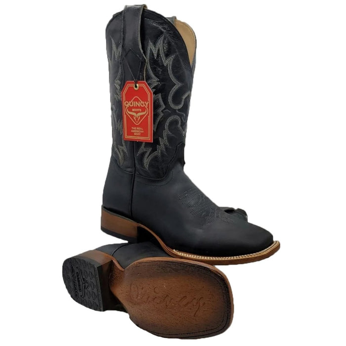 Botas Cuero Rodeo Cuadrada Negro Quincy Boots