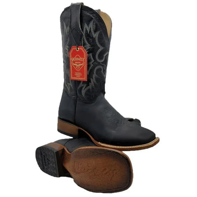 Botas de Cuero Original Rodeo Cuadrada Negro