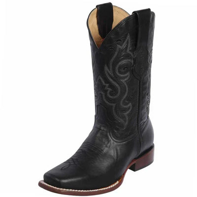 Botas de Cuero Original Rodeo Cuadrada Negro