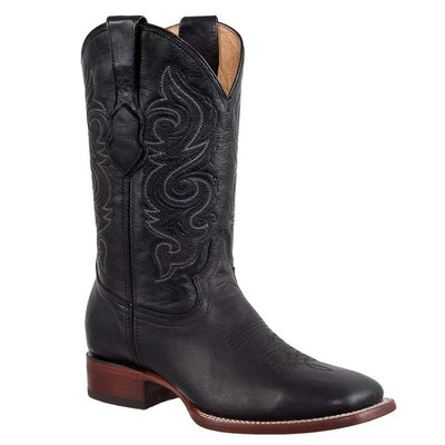 Botas de Cuero Original Rodeo Cuadrada Negra