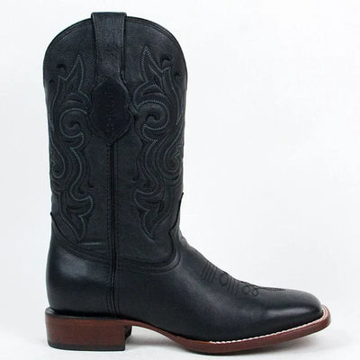 Botas de Cuero Original Rodeo Cuadrada Negra