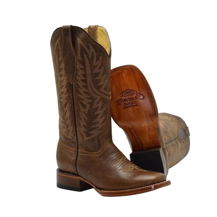 Botas de Cuero Horma Rodeo Mujer Café JB-16-10C