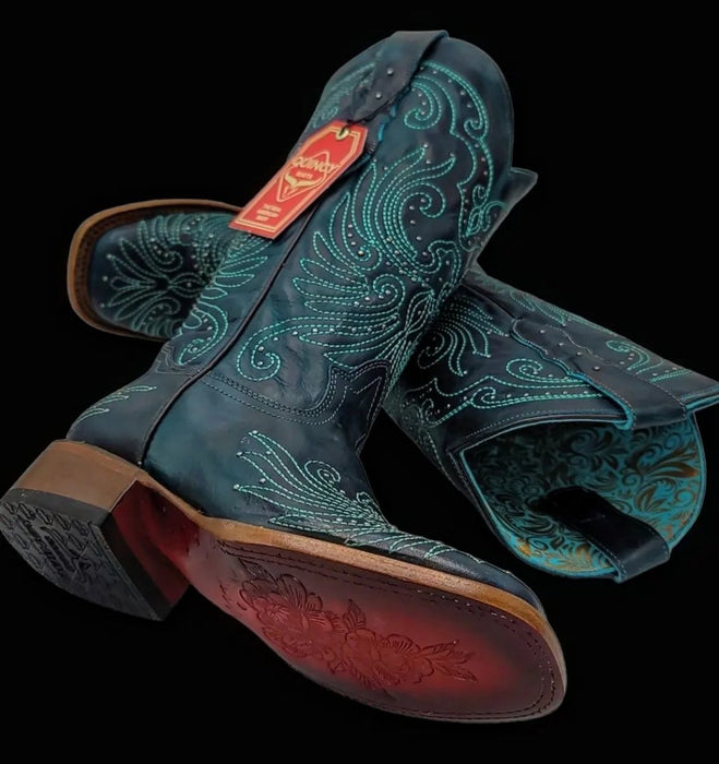 Botas Turquesa de Cuero Volcano Rodeo Mujer