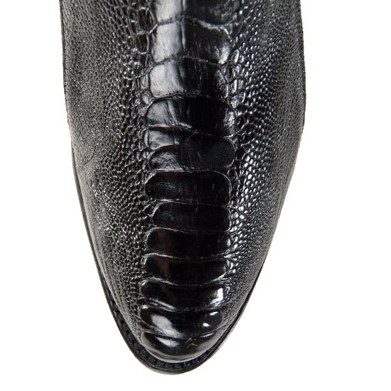Botas de Pata de Avestruz Punta Oval Negro LAB-650505