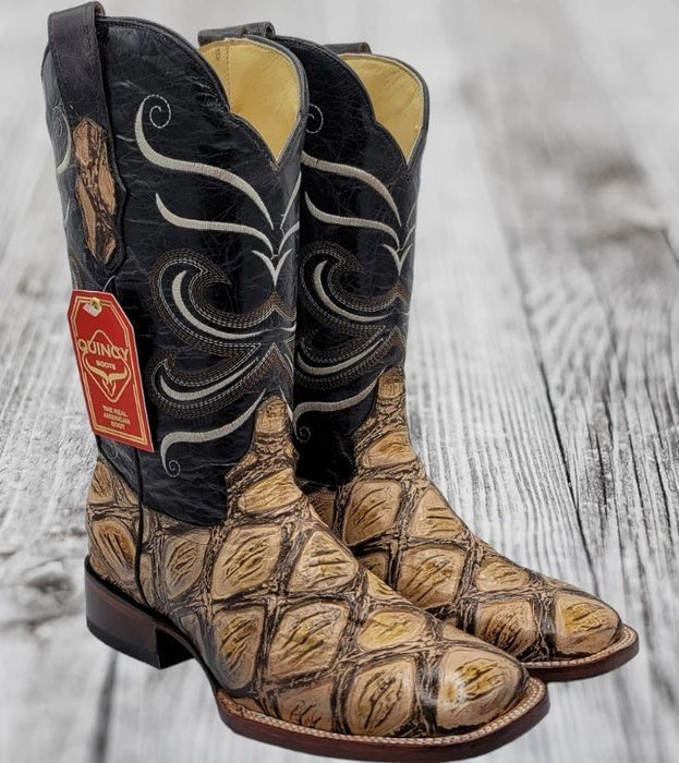 Botas de Pescado Africano Grabado Rodeo Cuadrada