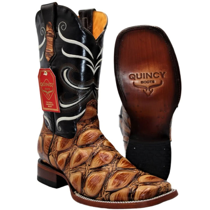 Botas de Pescado Africano Grabado Rodeo Cuadrada