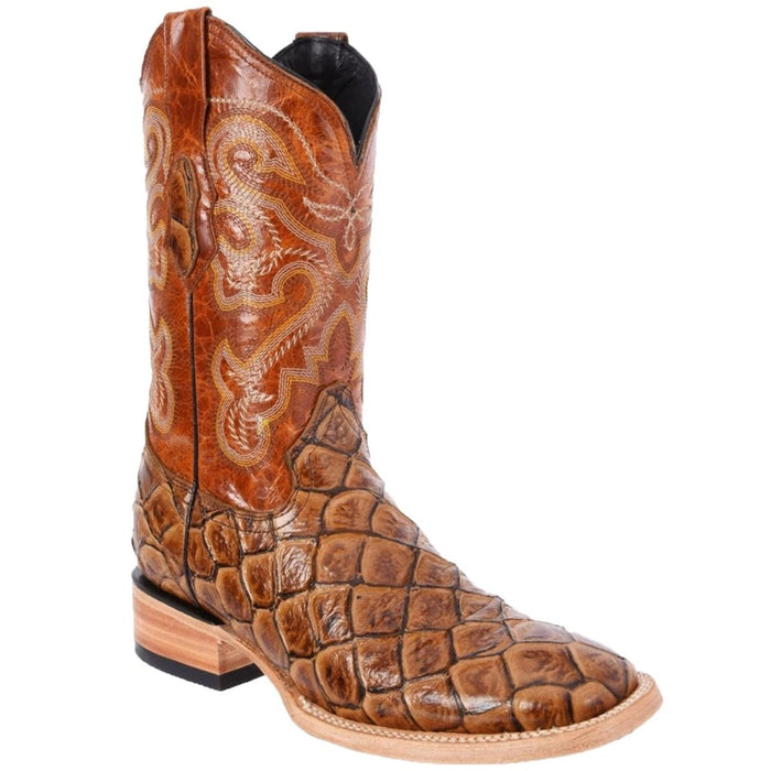 Botas de Pescado Pirarucu Grabado en Horma Rodeo Color Antizarro WD