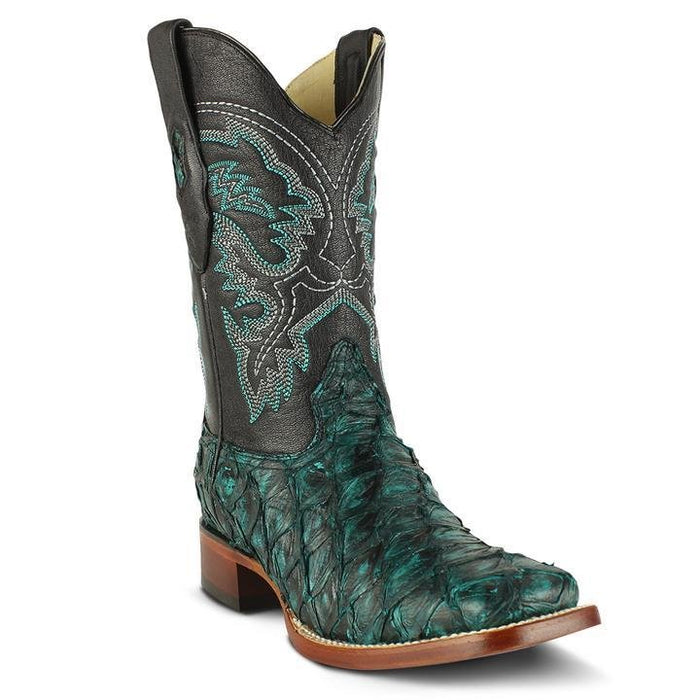 Botas de Pescado Pirarucu Original en Horma Rodeo Cuadrada LAB