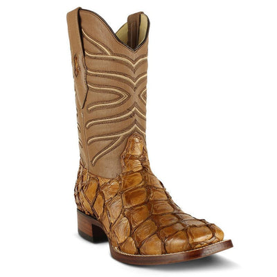 Botas de Pescado Pirarucu Original en Horma Rodeo Cuadrada LAB