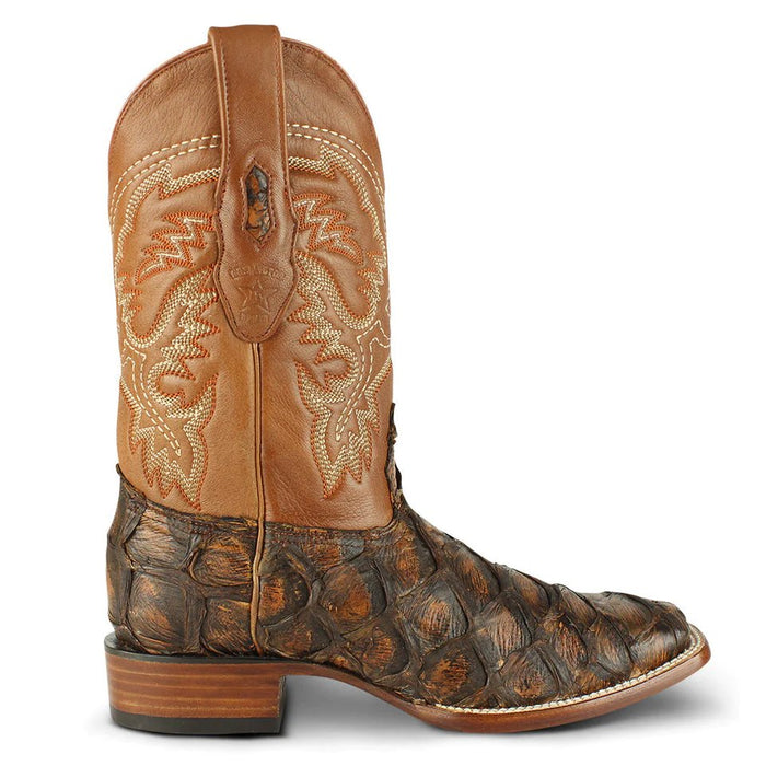 Botas de Pescado Pirarucu Original en Horma Rodeo Cuadrada LAB