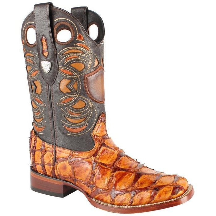 Botas de Pescado Pirarucu Original en Horma Rodeo Cuadrada WW